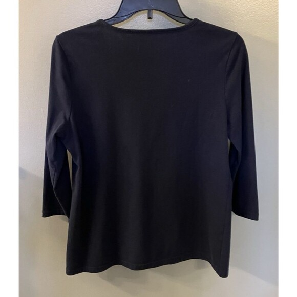 Breckenridge Embroidered Fall Theme Top Dark Blue Size M - Picture 7 of 7